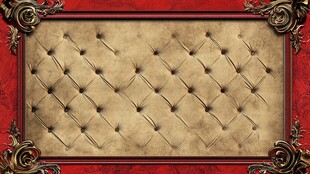 复古红金边框软包背景图