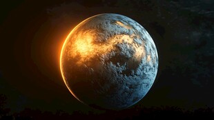 地球日出景象的科幻画面