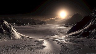 星际荒漠中的壮丽日出