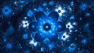 梦幻蓝色花卉抽象背景图