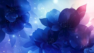 梦幻蓝紫色花卉背景图