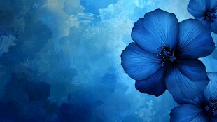 梦幻蓝花 唯美天空背景