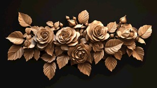 木雕玫瑰花卉装饰艺术品
