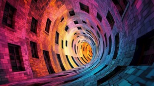 梦幻炫彩的建筑螺旋空间