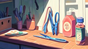 温馨手工工作台一角