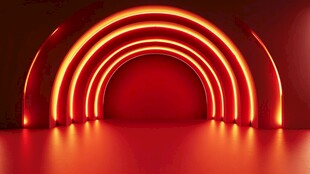 红色霓虹拱形炫酷空间