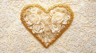 金心白花蕾丝精致装饰