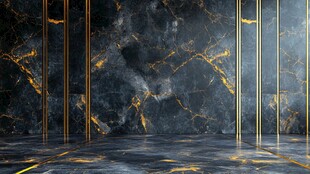 黑金大理石质感空间场景