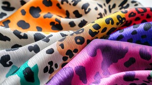 多彩豹纹布料特写