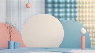 简约几何风的清新场景