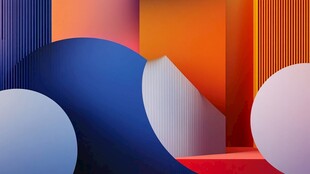 多彩几何抽象艺术场景