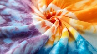 多彩扎染布料的绚丽纹理