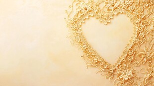金色心形花纹装饰背景