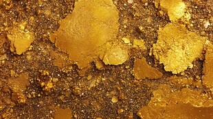 金黄矿石细节纹理特写