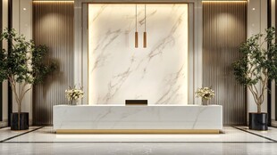 现代奢华大理石前台设计
