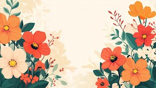 花卉装饰边框插画