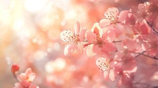 春日烂漫桃花绽放