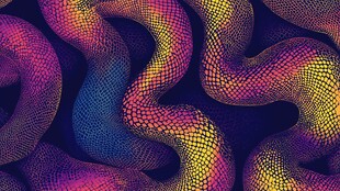 彩色蛇形图案抽象艺术纹理