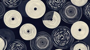 黑白旋圈抽象图案背景