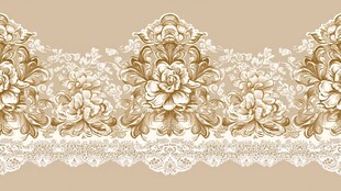 金色花卉蕾丝花边图案