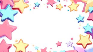 多彩星星环绕的梦幻背景