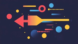 箭头元素构成的抽象插画