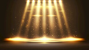 金色舞台聚光灯特效背景