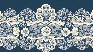 蓝底精美复古花纹图案