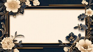 复古花卉边框装饰画背景