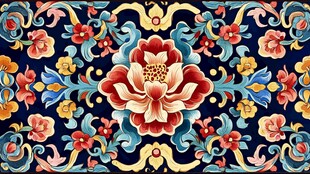 中式古典花卉纹样图案