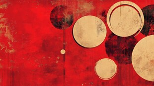 红色背景抽象圆形图案