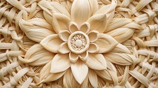 手工编织花朵纹理特写