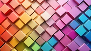 多彩立体方块图案背景