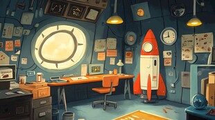 科幻风格的创意工作空间