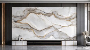 奢雅大理石纹客厅电视背景墙