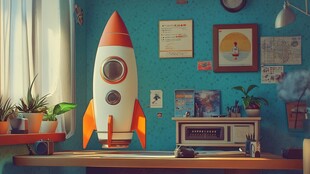 火箭摆件点亮梦幻桌面空间