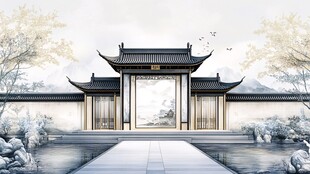 中式古典庭院雅致景观