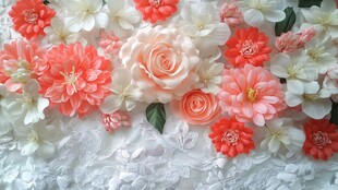 浪漫粉白花卉装饰背景