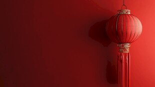 红色背景下的中式红灯笼