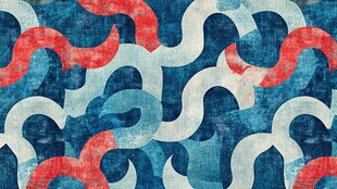 蓝红几何图案纹理背景