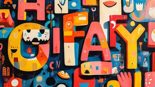 多彩创意字母艺术画作