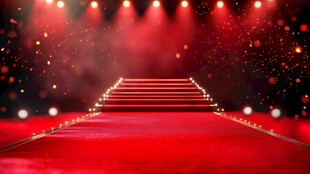 红毯舞台聚光灯闪耀场景