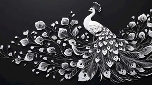 黑白孔雀绽放优雅之美