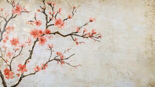 古风红梅背景图