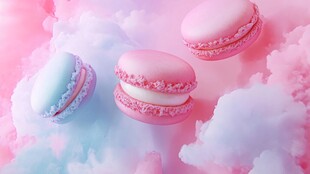 梦幻马卡龙漂浮于彩云间