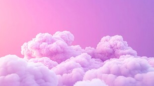 梦幻粉紫色云朵天空背景