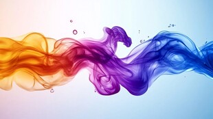 彩色墨水在空中舞动