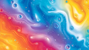 梦幻多彩流体泡泡图案