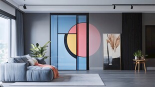 现代简约风客厅时尚隔断