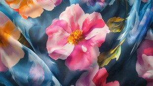 梦幻花卉丝绸图案